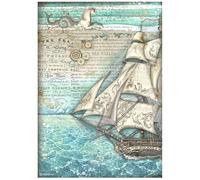 Stamperia Papier de riz Songs of The Sea Bateau à voile A4