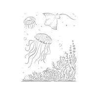 Stamperia pochoir chansons de la mer Jellyfish 20x25cm pochoirs mer dessin pochoir animal méduse