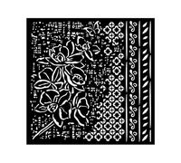 Stamperia Pochoir épais 18 x 18 cm Motif Chats orchidées, crème, 7,9 x 9,8 in