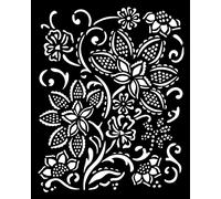 STAMPERIA Pochoir Mixed Media STENCIL 25x25 cm - Timeless Batik Flowers