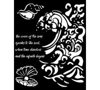 STAMPERIA Pochoir Mixed Media STENCIL - Silent Sea Vague Coquillages