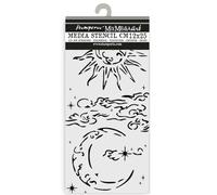 Stamperia Pochoirs épais pour scrapbooking, albums, cartes, bullet journal, etc. Matériau flexible, facile à nettoyer, parfait pour les loisirs, l'artisanat et les cadeaux (mascarade, soleil et lune)