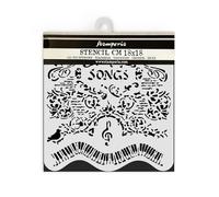 Stamperia Pochoirs épais pour scrapbooking, albums, cartes, bullet journaux, etc. Matériau flexible, facile à nettoyer, parfait pour les loisirs, les travaux manuels et les cadeaux (musique - chansons
