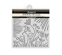Stamperia Pochoirs épais pour scrapbooking, albums, cartes, bullet journaux, etc. Matériau flexible, facile à nettoyer, parfait pour les loisirs, l'artisanat et le cadeau (forêt - fleurs abstraites)