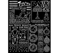 Stamperia Pochoirs épais pour scrapbooking, albums, fabrication de cartes, bullet journal, etc. Ours en peluche, matériau flexible, facile à nettoyer, parfait pour les loisirs, l'artisanat et le