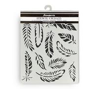 Stamperia Pochoirs épais pour scrapbooking, albums, fabrication de cartes, bullet journal, plumes, matériau flexible, facile à nettoyer, parfait pour les loisirs, l'artisanat et le cadeau (lavande)