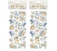 Stamperia - Rub-on for Scrapbooks, Albums, Card Making, and Bullet Journals, Easily Transfer Images onto Paper and Other Surfaces, Perfect for Crafts and Gifting (Timeless, Flowers) (Lot de 2)