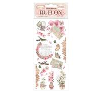 Stamperia Rub on Lettres Orchidées et Chats 10,16 x 21,6 cm, Multicolore, 4 x 8,5 in