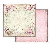 STAMPERIA SBB501 Nid en papier double face avec fleurs et inscription Multicolore 31,5 x 30,5 cm