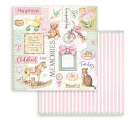 Stamperia SBB853 Scrapbooking Double face Feuille Daydream Bear and Accessories, Blanc, OSFA, 7