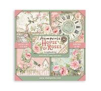 Stamperia - Scrapbook Paper Pad for Scrapbooking, Albums, Card Making, Bullet Journalling and More, Acid Free, Single Face, Perfect for Hobbies, Crafts, and Gifting (House of Roses) (20.3 x 20.3cm)