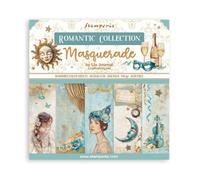 Stamperia - Scrapbook Paper Pad for Scrapbooking, Albums, Card Making, Bullet Journalling and More, Acid Free, Double-Sided, Perfect for Hobbies, Crafts, and Gifting (Masquerade) (20.3 x 20.3cm)
