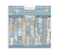 Stamperia - Scrapbook Paper Pad for Scrapbooking, Albums, Cards, Bullet Journals, and More, Acid Free, Double-Sided, Perfect for Crafts and Gifting (Silent Sea Backgrounds Selection) (20.3 x 20.3cm)