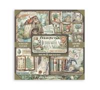 Stamperia - Scrapbook Paper Pad for Scrapbooking, Albums, Cards, Bullet Journals and More, Acid Free, Single Face, Perfect for Hobbies, Crafts, and Gifting (Herbarium Silvae) (20.3 x 20.3cm)