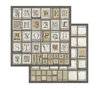 Stamperia Scrapbooking Papier Double Face-Alphabet, Multicolore, 31,5x30,5cm