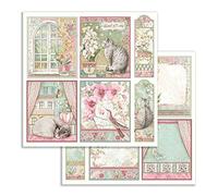 Stamperia Scrapbooking Papier Double Face - Cartes d'orchidées, Multicolore, 31,5 x 30,5 cm SBB755