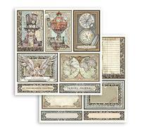 Stamperia Scrapbooking Papier Double Face-Sir Vagabond Cartes, Multicolore, 31,5x30,5cm