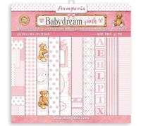 STAMPERIA Set 10 feuilles 30,5x30,5cm double face papier scrapbooking 190g, Babydream Pink