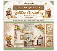 STAMPERIA Set 10 feuilles 30,5x30,5cm double face papier scrapbooking 190g, Golden harmony