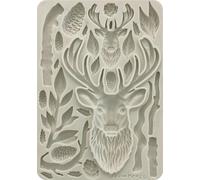 Stamperia - Silicon Mould A5 for Scrapbooking, Bullet Journals and More, Non-Stick Surface, Suitable for Air-Dry Clay, Resin and More, Perfect for Crafts and Gifting (The Owl’s House, Deer)