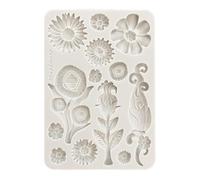 Stamperia - Silicon Mould A5 for Scrapbooks, Bullet Journals and More, Non-Stick Surface, Suitable for Air-Dry Clay, Resin and More, Perfect for Crafts and Gifting (Furry Friends, Flowers)