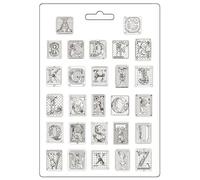 Stamperia - Soft Mould A4 for Scrapbooking, Albums, Bullet Journals and More, Suitable for Soft Clay, Ceramic Powder and More, Perfect for Hobbies, Crafts and Gifting (Master of Magic, Alphabet)