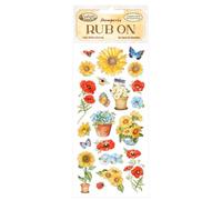 Stamperia, Sunflower Art Rub-On Poppies 4 x 20,5 cm