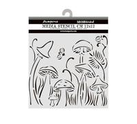 Stamperia - Thick Stencils for Scrapbooks, Albums, Cards, Bullet Journalling, and More, Flexible Material, Easy to Clean, Perfect for Hobbies, Crafts and Gifting (Hidden Grove, Mushrooms)