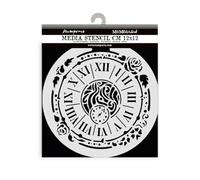Stamperia - Thick Stencils for Scrapbooks, Albums, Cards, Bullet Journalling, and More, Flexible Material, Easy to Clean, Perfect for Hobbies, Crafts and Gifting (House of Roses, Clock)