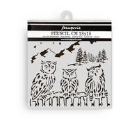 Stamperia - Thick Stencils for Scrapbooks, Albums, Cards, Bullet Journalling, and More, Flexible Material, Easy to Clean, Perfect for Hobbies, Crafts and Gifting (The Owl’s House, Owls)