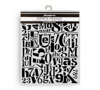 Stamperia - Thick Stencils for Scrapbooks, Albums, Cards, Bullet Journals, and More, Flexible Material, Easy to Clean, Perfect for Crafts and Gifting (Furry Friends, Numbers and Letters Pattern)