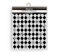 Stamperia - Thick Stencils for Scrapbooks, Albums, Cards, Bullet Journals, and More, Flexible Material, Easy to Clean, Perfect for Crafts and Gifting (Furry Friends, Rhombus Pattern)