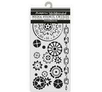 Stamperia - Thick Stencils for Scrapbooks, Albums, Cards, Bullet Journals, and More, Flexible Material, Easy to Clean, Perfect for Crafts and Gifting (Voyages Fantastiques, Mechanisms)