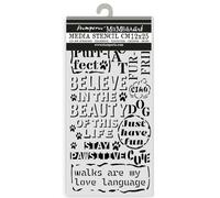 Stamperia - Thick Stencils for Scrapbooks, Albums, Cards, Bullet Journals, and More, Flexible Material, Easy to Clean, Perfect for Crafts and Gifting (Furry Friends, Quotes Pattern)