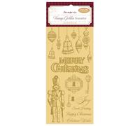 Stamperia - Vintage Golden Transfer for Scrapbooking, Albums, Card Making, Bullet Journalling and More, Golden Foil Transfer for Decoration, Easy to Apply (Merry Christmas)
