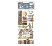 Stamperia, Vintage Library Rub-On Livres 4 x 20,5 cm