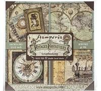 Stamperia Voyages Fantastiques Bloc de 22 feuilles double face 30,5 x 30,5 cm, multicolore, 1 bloc