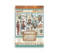 Stamperia - Washi Pad for Scrapbooks, Albums, Cards, Bullet Journals and More, Translucent and Easy to Cut, Acid Free, Perfect for Hobbies, Crafts, and Gifting (A New Beginning) (A5) (8 Sheets)