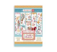 Stamperia - Washi Pad for Scrapbooks, Albums, Cards, Bullet Journals and More, Translucent and Easy to Cut, Acid Free, Perfect for Hobbies, Crafts, and Gifting (Candy Christmas) (A5) (8 Sheets)