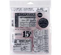 Stampers Anonymous Art Gone Wild AGCMS302 Tim Holtz Etcetera Ensemble de tampons en Caoutchouc synthétique Multicolore 24,5 x 18 x 0,6 cm