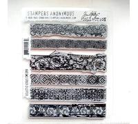 Stampers Anonymous Cling RBBR Jeu de tampons à bords éclectiques 17,8 x 21,6 cm