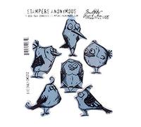 Stampers Anonymous CMS-212 Crazy Bird Tampon Monté Rouge Gris 17,8 x 21,6 cm