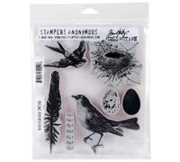 Stampers Anonymous emboutisseurs Anonyme Tim Holtz Oiseau Plumes monté tampons étirable, Multicolore