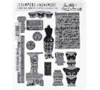 Stampers Anonymous emboutisseurs Anonyme Tim Holtz Tampon en Caoutchouc étirable de 7 x 21,5 cm, Grenier Trésors