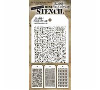 Stampers Anonymous MTS-14 Tim Holtz Lot de 3 mini pochoirs superposés n°14