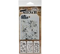Stampers Anonymous MTS019 Tim Holtz Lot de 3 Mini pochoirs Multicolore 21,5 x 9,2 x 0,1 cm
