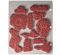 Stampers Anonymous Tim Holtz Ensemble de tampons en Caoutchouc Motif Urban Chic Rouge 17,8 x 21,6 cm