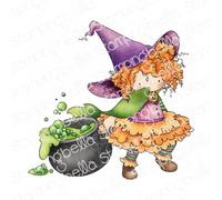 Stamping Bella, Tampon en caoutchouc, TINY TOWNIE WANDA THE WITCH & HER CAULDRON