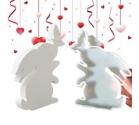 Stampo In Silicone Con La Forma Di Un Coniglio- Stampo Coniglio Per Gesso | Stamp Per Con Disegno A Farfalle | Per Pasqua, Primavera, Fai Da Te, Colata Di Resina, Sapone