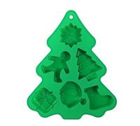 Stampo Natalizio Per Caramelle - Stampo Da Forno In Silicone Con 6 Cavità, 3D A Forma Di Neve, Albero E Babbo Natale | Utensile Per Pasticceria Cioccolato Biscotto Fondant Cupcake Dolci Nataliz